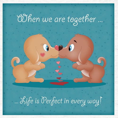 Hund valentine kissing - valentine,