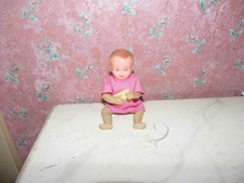 Alte Schildkröt-Puppe-Strampelchen-10-Puppenhaus-Puppenstube-1960er Jahre