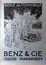 Poster Plakat - Mercedes-Benz - Retro Werbung ca. 1920 Reproduktion