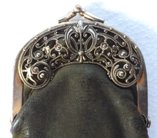 Vintage Lederetui Brillenetui  Brillen Etui Jugendstil  Messing Leder Nachlass