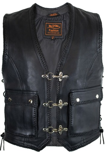 Herren lederweste bikerweste - herren,
