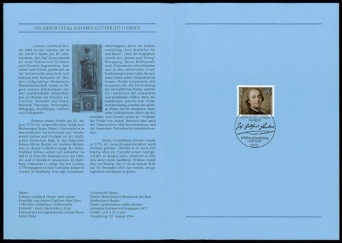 Brd sammelblatt 1994 johann - brd,