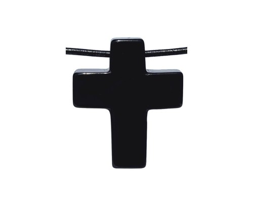 Obsidian kreuz gebohrter - kreuz,