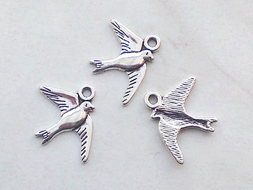Anhänger taube 18x22mm - 5x,
