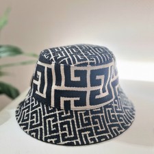 ORIGINAL Unisex Balmain Canvas Baumwoll-Bucket Hat Logo|