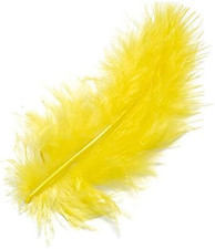 Echte Marabufedern/Federn GELB (15 Stück / 10 cm)