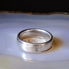 Ring Silber 925 Brillant FB 0,013 ct 18mm 7g edel funkelnd zeitlos schön wertig