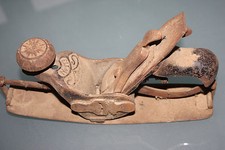 Handhobel alt, Schiffshobel von Kunz No. 113, aus Metall mit Muster im Metall