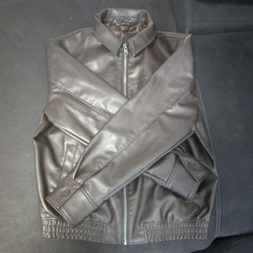 Zara herren lederjacke - herren, braun