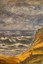 Antik Gemälde MW 60 Magnus Weidemann Sylt Brandung Strand Meer Nordsee Küste