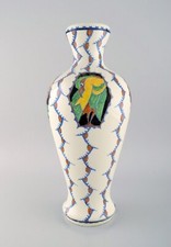 Boch Freres Keramis, Belgien. Große Art Deco Vase aus glasierter Keramik.