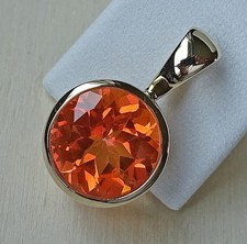 WoW ♦️♦️ Mandarin Topas Anhänger mit viel Feuer 375 9kt Gold Topaz ♦️♦️ 9038