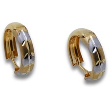 Creolen 375 Gold 9 Karat Bicolor Ohrringe Ohrstecker Damenschmuck Wert 300,-