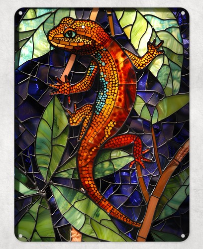 Glasmalerei salamander metall - glasmalerei,