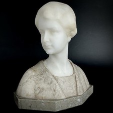 Jugendstil signiert R.Greiner Marmor Alabaster Frauen Büste Skulptur Figur Antik