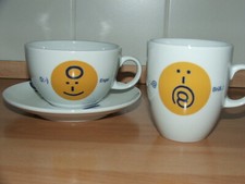 Set Cappuccino Milchkaffee Kaffeebecher Seltmann Weiden Smiley 3-tlg wie neu