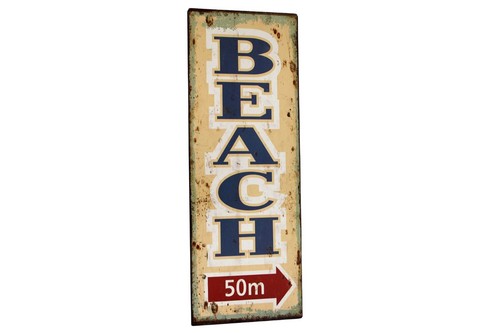 Metallschild beach strand 50m - metallschild,