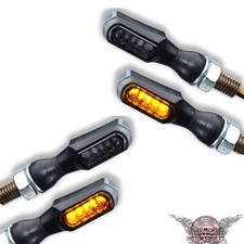 LED Mini Blinker schwarz Motorrad Quad ATV Roller Trike vorn hinten e-geprüft 