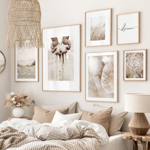 Poster meer pampasgras beige - pampasgras,