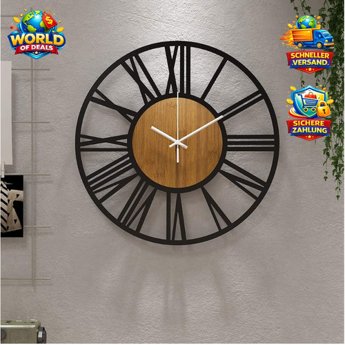 Runde wanduhr schwarz cm - schwarz, 40