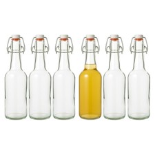 Bügelflasche-Set 750ml Weis Bügelverschluss-Kunst Saft Likör Schnaps Flasche