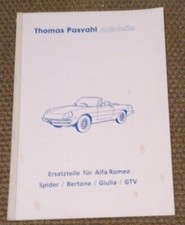 Ersatzteile Alfa-Romeo Spider Bertone Giulia GTV Ausgabe 1990