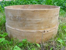 Großes altes Getreidesieb uriges Holz-Spahn Sieb Garten Bauer Hof Deko Øca 30 cm