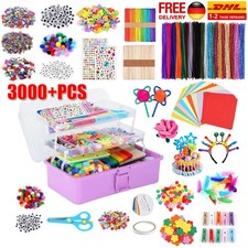 3000+Pcs Bastelset Für Kinder Bastelbox Bastelmaterial Set,Bastelkoffer Gehören*