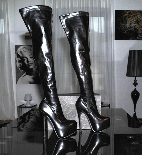 Plateau overknee stiefel - plateau,