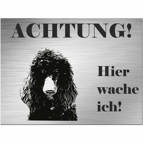 Pudel schild bedruckt - pudel,