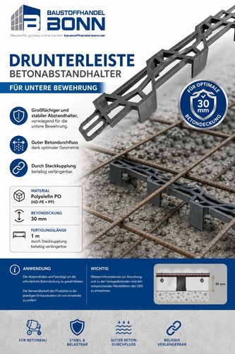 100m drunterleiste 30mm - 100m,