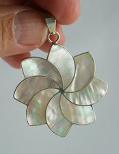 Muschel Anhänger  Blume  Sterling Silber