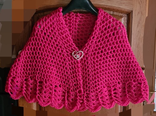 Omas mantel fuchsia - omas, häkel