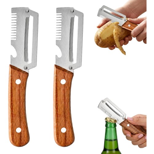 Gemüseschäler edelstahl holz - gemüseschäler,
