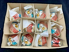 DDR Weihnachts Baumkugeln - evt- Lauscha !? -NEU - 12 Stück GLAS KÖRBCHEN - NEU