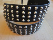 Ledergürtel mit Spitznieten 4-reihig Nietengürtel 5,5 cm breit