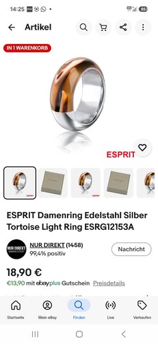 Esprit damen edelstahl ring - esprit,