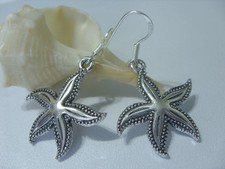 22 mm Seestern Ohrringe Ohrhänger Earrings Neusilber mit 925 Silber Ohrhaken