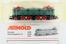 Arnold 2441 E-Lok BR E 16 08 der DB, grün, Messing Zahnräder, OVP, (C378)