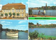 DDR AK  Malchow u.a. Rathaus, Malchower See Kinderwagen, Schiff