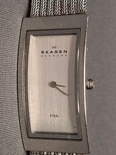 Skagen Damen Armbanduhr reckteckig 359USSS Edelstahl Armband Quarzwerk Dänemark