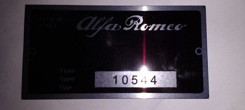 Typenschild alfa romeo - alfa,
