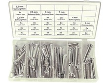 60-tlg. Steckbolzen Sortiment Sicherungsstift Sicherungsbolzen Splint Stifte
