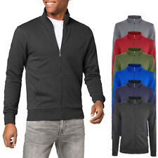 Herren Winter Sweatshirt mit Reißverschluss ohne Kapuze Pullover Basic Cardigan VEQUE