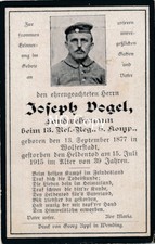 WK1 Sterbebild Joseph Vogel