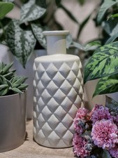 Vase Glas Beige Dekoration Stilvoll Wohnaccessoire 