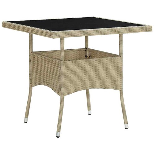Gartentisch poly rattan glas - poly,