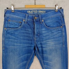 angelo litrico jeans Herren Hose W32 L34 Blau Tapered Leg 100% Baumwolle 