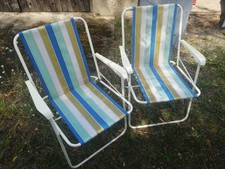 2 x  Campingstuhl Klappstuhl Camping Garten Kult 60er 70er vintage