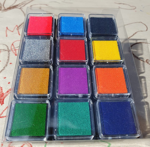 12x mini stempelkissen - stempelkissen, 12